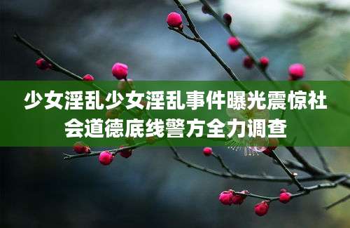 少女淫乱少女淫乱事件曝光震惊社会道德底线警方全力调查