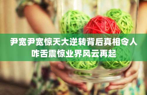 尹宽尹宽惊天大逆转背后真相令人咋舌震惊业界风云再起