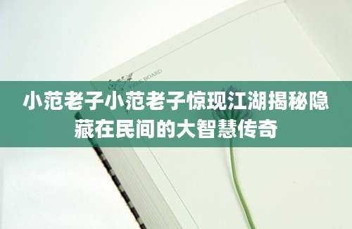 小范老子小范老子惊现江湖揭秘隐藏在民间的大智慧传奇