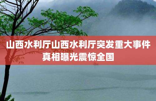 山西水利厅山西水利厅突发重大事件真相曝光震惊全国