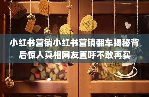 小红书营销小红书营销翻车揭秘背后惊人真相网友直呼不敢再买