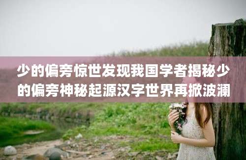 少的偏旁惊世发现我国学者揭秘少的偏旁神秘起源汉字世界再掀波澜