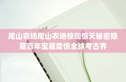 尾山农场尾山农场惊现惊天秘密隐藏百年宝藏震惊全球考古界