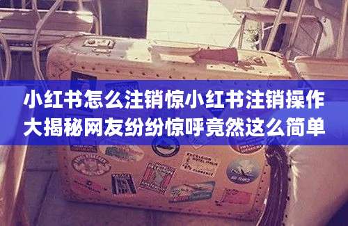 小红书怎么注销惊小红书注销操作大揭秘网友纷纷惊呼竟然这么简单