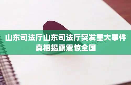 山东司法厅山东司法厅突发重大事件真相揭露震惊全国
