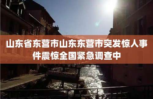 山东省东营市山东东营市突发惊人事件震惊全国紧急调查中