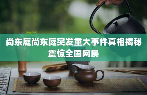尚东庭尚东庭突发重大事件真相揭秘震惊全国网民