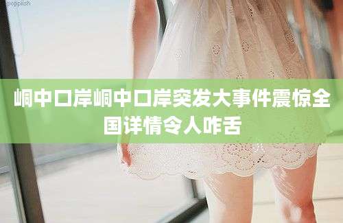 峒中口岸峒中口岸突发大事件震惊全国详情令人咋舌