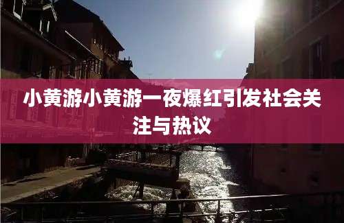 小黄游小黄游一夜爆红引发社会关注与热议