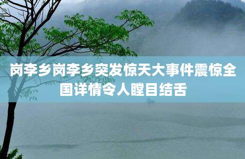 岗李乡岗李乡突发惊天大事件震惊全国详情令人瞠目结舌